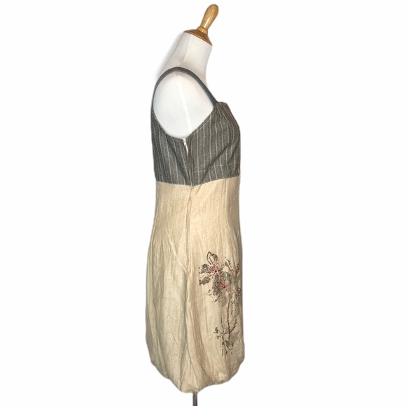 L33 Paris Cream/Gray Flora Sleeveless Bubble Dress - Picture 7 of 8